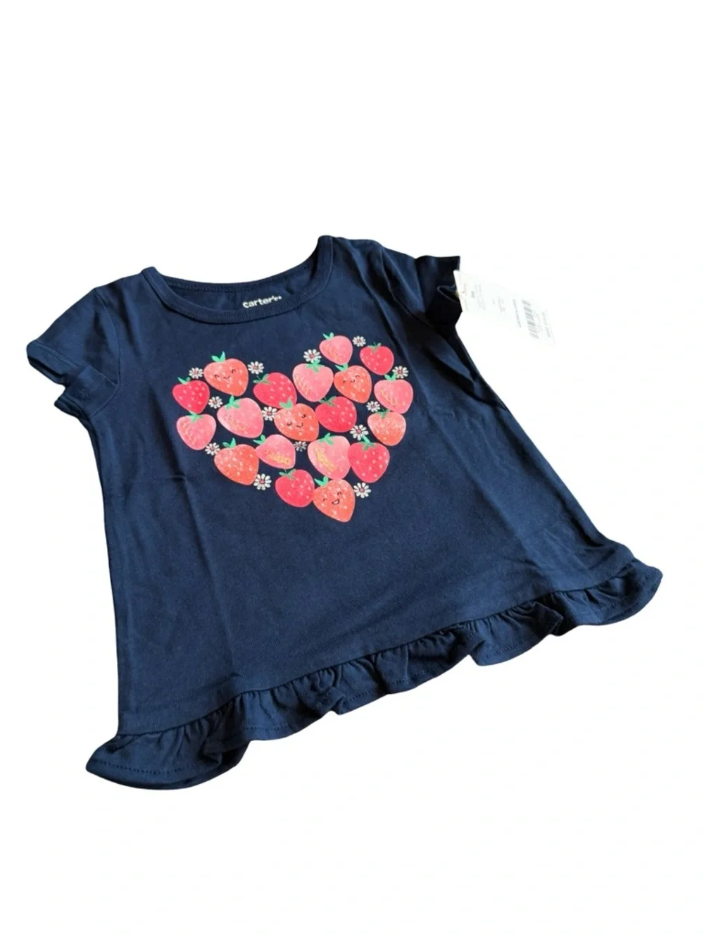 Carters Two Piece Zip-Down Hoodie Sweater Floral T-Shirt Strawberry New w/ Tags